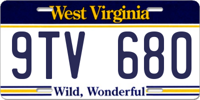 WV license plate 9TV680