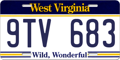 WV license plate 9TV683