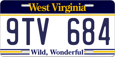 WV license plate 9TV684