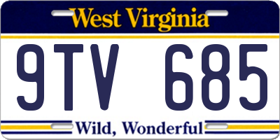 WV license plate 9TV685