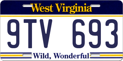 WV license plate 9TV693