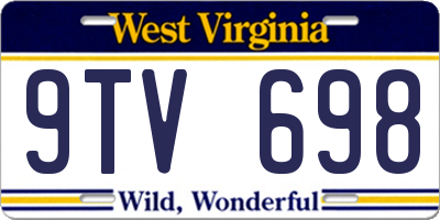 WV license plate 9TV698