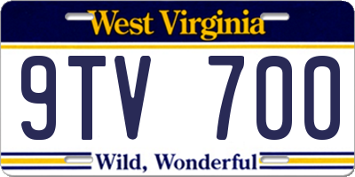 WV license plate 9TV700