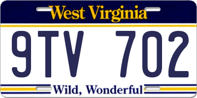 WV license plate 9TV702