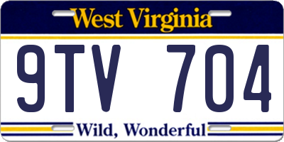 WV license plate 9TV704