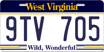 WV license plate 9TV705