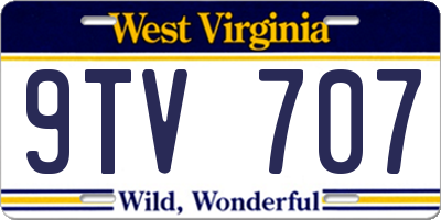 WV license plate 9TV707