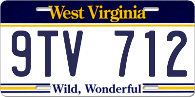 WV license plate 9TV712
