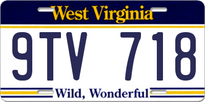 WV license plate 9TV718