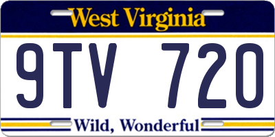 WV license plate 9TV720