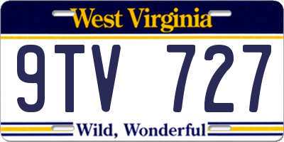 WV license plate 9TV727