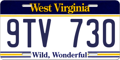 WV license plate 9TV730
