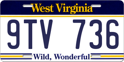 WV license plate 9TV736