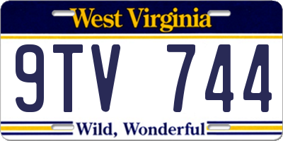 WV license plate 9TV744