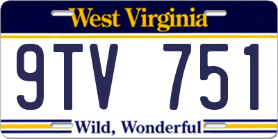WV license plate 9TV751
