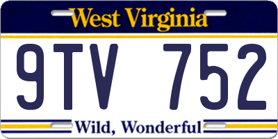 WV license plate 9TV752