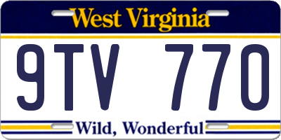 WV license plate 9TV770