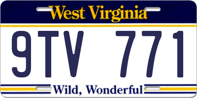 WV license plate 9TV771
