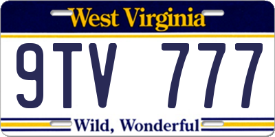 WV license plate 9TV777