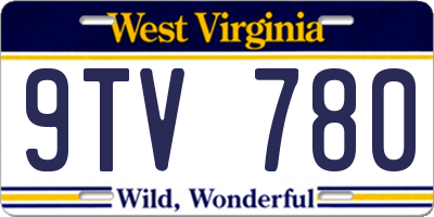 WV license plate 9TV780