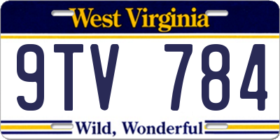 WV license plate 9TV784