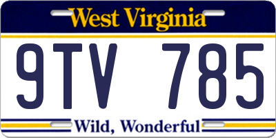 WV license plate 9TV785