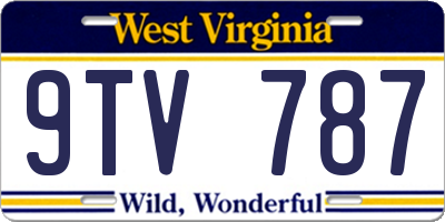 WV license plate 9TV787
