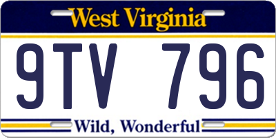 WV license plate 9TV796