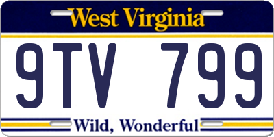 WV license plate 9TV799