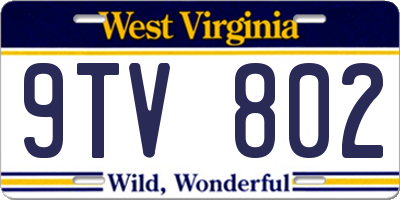 WV license plate 9TV802