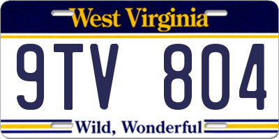 WV license plate 9TV804