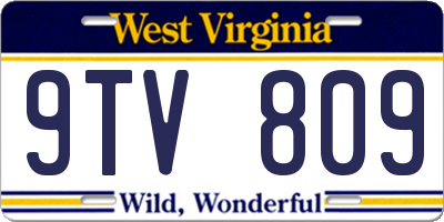 WV license plate 9TV809