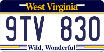 WV license plate 9TV830