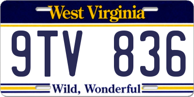 WV license plate 9TV836