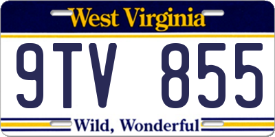 WV license plate 9TV855