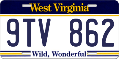 WV license plate 9TV862