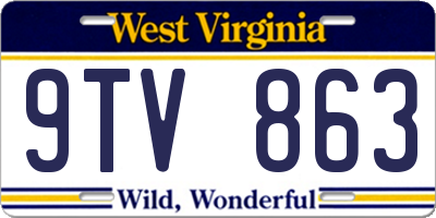 WV license plate 9TV863