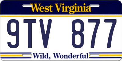 WV license plate 9TV877