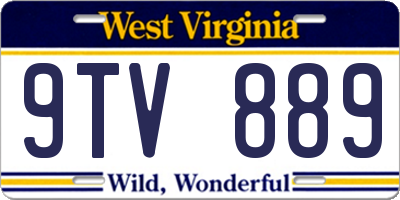 WV license plate 9TV889