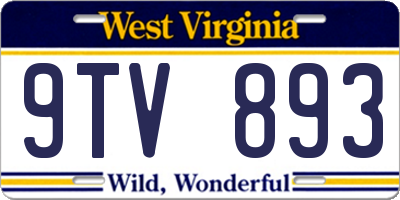 WV license plate 9TV893