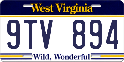 WV license plate 9TV894