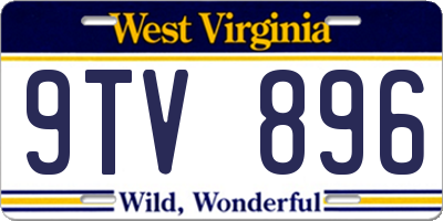 WV license plate 9TV896