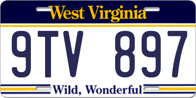 WV license plate 9TV897