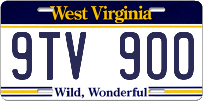 WV license plate 9TV900