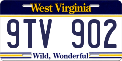 WV license plate 9TV902