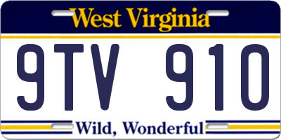 WV license plate 9TV910