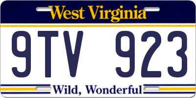 WV license plate 9TV923