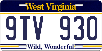 WV license plate 9TV930