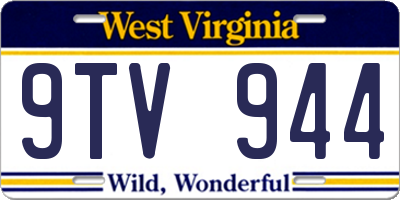 WV license plate 9TV944