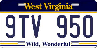 WV license plate 9TV950